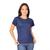 Camisa Baby Look Feminina Algodão Lisa Blusinha Azul, Marinho