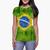 Camisa Babylook Feminina 8549 Brasil Bandeira Pátria Amada Verde
