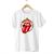 Camisa Básica Banda The Rolling Mick Logo Stones Rock Jagger Branco
