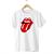 Camisa Básica The Rolling Banda Mick Rock Jagger Logo Stones Branco