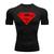 Camisa Camiseta de Compressão Super Homem Treino Academia Corrida Preto, Vermelho