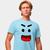 Camisa Camiseta Genuine Grit Masculina Estampada Algodão 30.1 Cartoon Face Azul claro