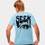Camisa Camiseta Genuine Grit Masculina Estampada Algodão 30.1 Seek Azul claro