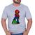 Camisa Camiseta Malha Algodão Unissex Super Mario Bross Filme Jogo Cinza