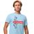 Camisa Camiseta Masculina Estampada Economia Supreme 100% Algodão Fio 30.1 Penteado Azul claro