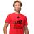 Camisa Camiseta Masculina Estampada Lute como um Economista 100% Algodão Fio 30.1 Penteado Vermelho