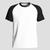 Camisa Camiseta Raglan Masculina de Algodão Gola Redonda Branco, Preto