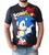 Camisa Camiseta Sonic Mega Blusa Games Geek Series Animes Masculino e Infantil Preto