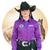 Camisa Country Feminina Cowboy Rodeio Bordada Manga Longa Violeta