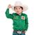 Camisa Country Radade Manga Longa Rodeio Cowboy Infantil Verde