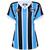 Camisa Feminina Grêmio Home Azul Listrada 2023 Azul