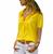 Camisa Feminina Manga Curta Com Botão Ref. 15646 Amarelo