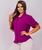Camisa Feminina Social Chamise Luxo Premium Blogueira Lisas Botão Lilás