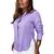 Camisa Feminina Social Despojada Botões Gola V R099 Lilás