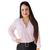 Camisa Feminina Social Manga Longa Camisete Elegante Plus Size Rosa