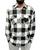 Camisa Flanela xadrez adulto masculina manga longa para homens do P ao G4 Branco, Preto