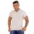 Camisa Gola Polo Cinza Masculina Fio 30 Básica Moda Casual Creme