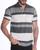 Camisa Gola Polo Listrada Masculina Camiseta Blusa Casual Cinza com branco