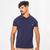 Camisa Gola Polo Masculina Piquet Com Bolso Bordado Casual Azul escuro