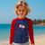 Camisa Infantil De Proteção Solar UV 50 Manga longa Praia Para Menino Foguete