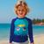 Camisa Infantil De Proteção Solar UV 50 Manga longa Praia Para Menino Shark