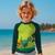 Camisa Infantil De Proteção Solar UV 50 Manga longa Praia Para Menino Dinossauro
