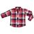 Camisa Infantil Look Jeans Manga Longa Xadrez Vermelho