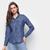 Camisa Jeans Manga Longa We'Re The Basic Listrada Feminina Azul escuro