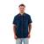 Camisa Jeans Masculina M/C Slim com Bolso Azul