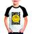 Camisa Manga Curta Estampada Infantil Smile Emoji Sorriso Preto