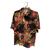 Camisa Masculina Floral Florida Estampada Manga Curta  Florida preta