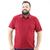 Camisa Masculina Gola Polo Plus Size Básica Lisa Com Bordado Vermelho