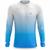 Camisa Masculina Manga Longa Camiseta Corrida Bike Estampada Proteção UV Durabilidade Estilo Fitness Azul branco