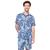 Camisa masculina plus size florida floral estampada  Azul, Marinho