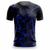Camisa Masculina Slim Casual Tradicional Gola Redonda Estampada 3D Macia Fire blue