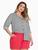 Camisa Plus Size Feminina Listrada Social Confortável Leve Vermelho