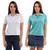 Camisa Polo Feminina Viscose Manga Curta Kit 2 Casual Branco, Verde