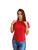 Camisa Polo Lisa Feminina Baby Look Piquet Uniforme Vermelho
