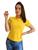 Camisa Polo Piquet Feminina Camiseta Para Uniforme Amarelo