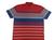 Camisa Polo Plus Size Masculino, 2733 c/listras e botões personalizados Vermelho c, Listras
