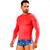Camisa Proteção Solar Térmica Masculina Uv 50+ Segunda Pele Manga Longa Tecido Gelado Malha Fria Dry Camisa uv vermelha