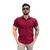 Camisa Social Branca Lisa Masculina Manga Curta Slim Fit Vinho