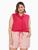 Camisa Social Curve Sem Manga Cordão Ajustável Leve Comfy Vermelho