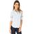 Camisa Social Feminina Manga Longa Lady Tie Marinho Azul, Claro