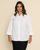 Camisa social feminina plus size manga 3/4 Branco