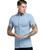 Camisa Social Lisa Masculina Manga Curta Slim Fit Azul bebê