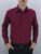 Camisa Social Masculina Lisa Tricoline Mista Diversas Cores 399 Vinho