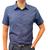 Camisa Social Masculina Manga Curta Com bolso Azul marinho
