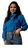 Camisa Social Seda Casual Feminina Manga Comprida Bufante Azul claro