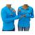 Camisa térmica UV Proteção feminina blusa Ciclista Zíper Frontal Azul, Ciano